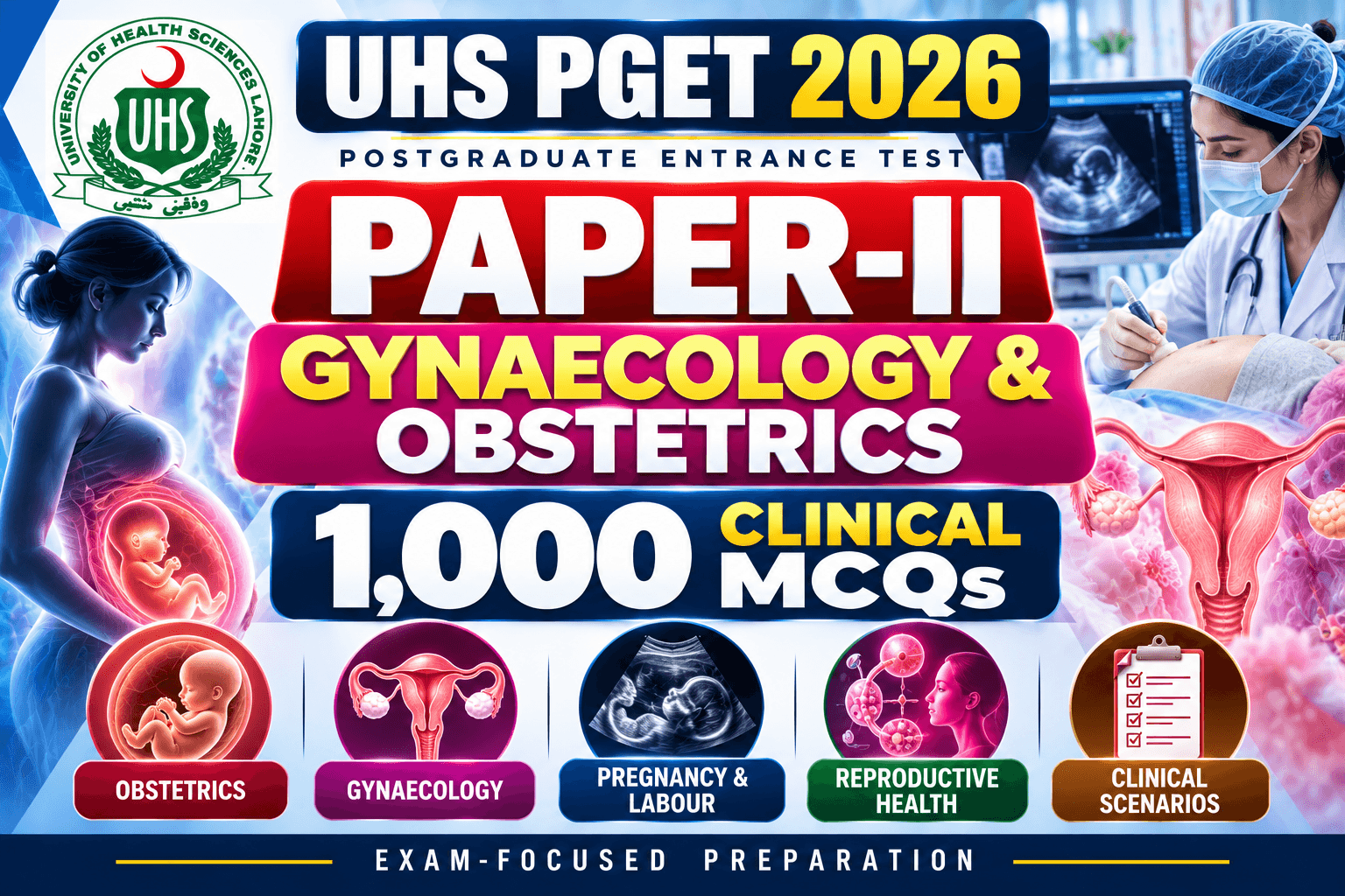 UHS PGET Gynaecology & Obstetrics MCQs ,1000 Questions